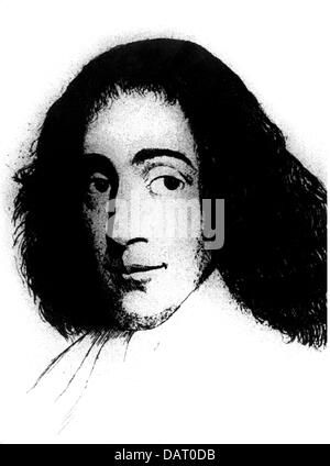 Spinoza, Benedict de, 24.11.1632 - 21.2.1677, niederländischer Philosoph, Porträt, basierend auf Radierung, Stockfoto