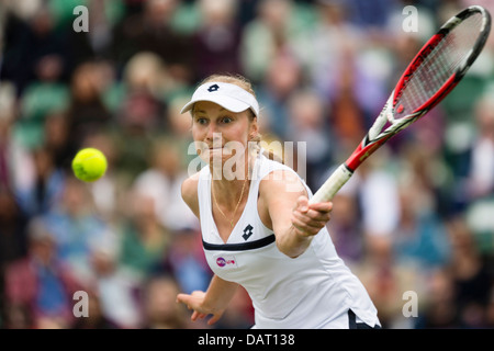 Ekaterina Makarova Russlands in Aktion spielen einzelne übergeben Vorhand Schuss während Einzel-match Stockfoto