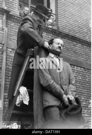 Justiz, Strafanstalt, Hängung, Hinrichtung von Laszlo Endre durch Strangulierung, Budapest, 29.3.1946, Zusatzrechte-Clearences-nicht vorhanden Stockfoto