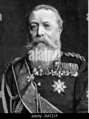 Friedrich I., 9.9.1826 - 28.9.1907, Großfürst von Baden 5.9.1856 - 28.9.1907, Porträt, Holzgravur, 1896, Stockfoto