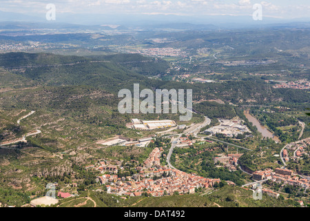 Luftbild in kleinen spanischen Dorf in der Nähe von Montserrat in Katalonien Stockfoto