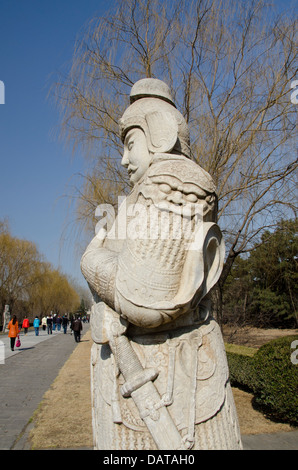 China, Peking. Changling Heilige Straße. 14. Jahrhundert geschnitzt Ming-Dynastie Grab, kunstvolle Statuen. Stockfoto