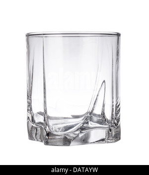 Leere Whiskey Glas auf weißem Hintergrund Stockfoto