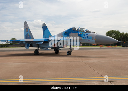 Ukrainische Luftwaffe Sukhoi Kämpfer beim Royal International Air Tattoo (RIAT) Fairford 2011 Stockfoto
