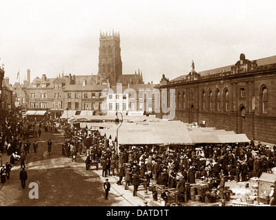 Doncaster Marktplatz 1900 Stockfoto