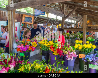 Farmers Market Steamboat Landing in der Region der Finger Lakes in Ithaca, New York Stockfoto