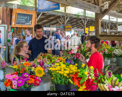 Farmers Market Steamboat Landing in der Region der Finger Lakes in Ithaca, New York Stockfoto