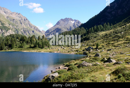 Es ist sehr lohnende von Maloja zum Cavloc-See gehen, wie es Sie mit einer wunderbaren Aussicht bietet! Stockfoto