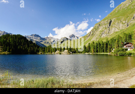 Es ist sehr lohnende von Maloja zum Cavloc-See gehen, wie es Sie mit einer wunderbaren Aussicht bietet! Stockfoto