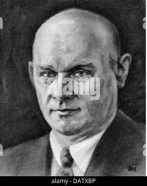 Thielmann, Ernst, 16.4.1886 - 28.8.1944, deutscher Politiker, Vorsitzender der Kommunistischen Partei 1925 - 1933, Porträt, nach Malerei, Stockfoto