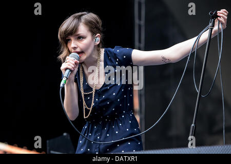 Mailand Italien. 18. Juli 2013. Die schottische Elektropop-Band CHVRCHES spielt live im Stadio San Siro Eröffnungsshow von Depeche Mode Kredit: Rodolfo weitertransferiert/Alamy Live News Stockfoto