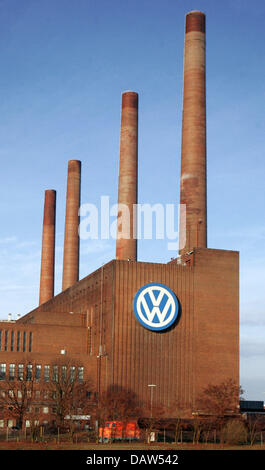 Das Bild zeigt das Kraftwerk von Volkswagen (VW) in Wolfsburg, Deutschland, 17. Januar 2007. Das Kraftwerk ist im Besitz und führen von VW zu die Pflanzen der VW mit Energie zu versorgen. Foto: Jens Wolf Stockfoto