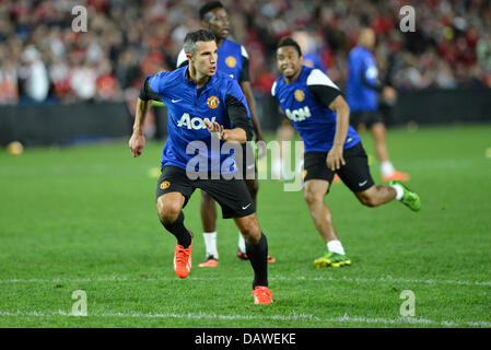 Sydney, Australien. 19. Juli 2013. Robin van Persie während Manchester United Trainingseinheit vor mehr als 22.000 Fans vor dem Pre Season Tour Spiel gegen die A-League All-Stars im Allianz-Stadion in Sydney. Bildnachweis: Aktion Plus Sport/Alamy Live-Nachrichten Stockfoto