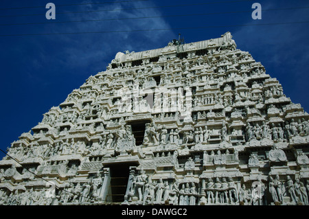 ein Turm im Arunachala Tempel, Tiruvannamalai, Indien Stockfoto