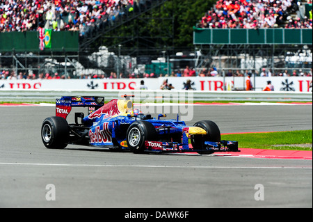 Sebastian Vettel, Red Bull Racing F1 auf der Schleife während der 2012 British Grand Prix in Silverstone Stockfoto