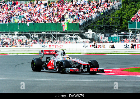 Lewis Hamilton im McLaren Mercedes F1 auf der Schleife während der 2012 British Grand Prix in Silverstone Stockfoto