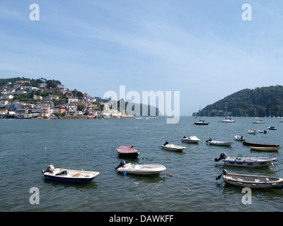 Blick vom Dartmouth entlang dem Fluss Dart und das Meer, Devon, UK 2013 Stockfoto