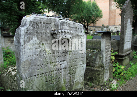 Die Remuh Friedhof, auch bekannt als der alte jüdische Friedhof Krakau, in Kraków (Krakau), Polen, ist ein inaktiver jüdischer Friedhof Stockfoto