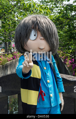 Kitaro Charakter im Kostüm aus dem Manga Anime Serie gakkō keine Kitaro in Sakaiminato, Japan Stockfoto