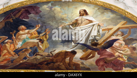 Wien - Juli 3: Fresko des auferstandenen Jesus im Himmel von Decke der Schottenkirche Kirche am 3. Juli 2013 in Wien. Stockfoto