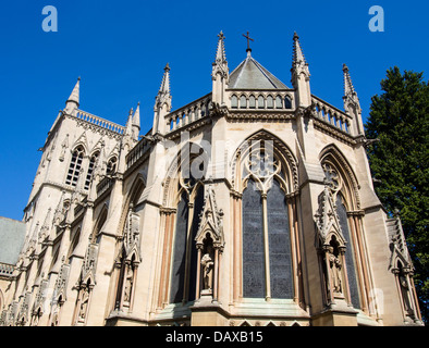 Blick auf St. Johns College Kapelle von St. Johns Straße in Cambridge, England Stockfoto