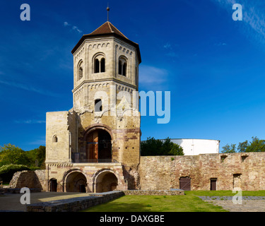 Turm der Klosterkirche Göllingen, Kyffhäuserkreis, Thüringen, Deutschland Stockfoto