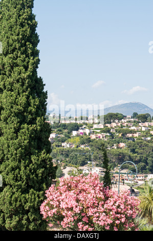 Anzeigen von Le Haut-de-Cagnes mittelalterlichen Bergdorf in der Nähe von Nizza, Frankreich Stockfoto