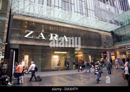 Zara speichern in Sydneys Einzelhandel Gegend Pitt Street, Sydney, Australien Stockfoto