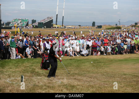 Gullane, East Lothian, Schottland. 19., 2013. Hideki Matsuyama in Japan trifft in der ersten Runde der 142. British Open Championship in Muirfield in Gullane, East Lothian, Schottland. Bildnachweis: Koji Aoki/AFLO SPORT/Alamy Live-Nachrichten Stockfoto