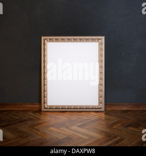 Klassische Rahmen Galerie innen (schwarze Wand-Version) Stockfoto