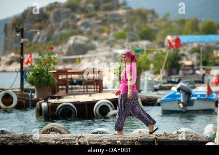 Asien, Ägypten, Provinz Antalya, Kekova Kale Koyü (Simena) Sprachlernspiels der Insel Kekova Stockfoto