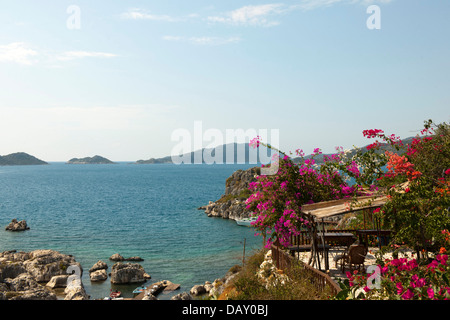 Asien, Ägypten, Provinz Antalya, Kekova Kale Koyü (Simena) Sprachlernspiels der Insel Kekova, Blick von der Methap Rente Stockfoto