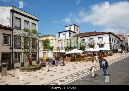 Plazza in der Stadt Ponta Delgada, Insel Sao Miguel, Azoren, Portugal Stockfoto