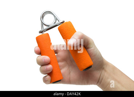 Hand-Preis-Schere Frühling Hand Griff Stärkungsmittel und Trainingsgerät. Mit Beschneidungspfad. Stockfoto