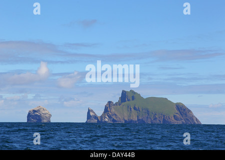 Stac Lee, Stac ein Armin und Boreray Inseln. Tölpelkolonie. St. Kilda Archipel. Äußeren Hebriden. Schottland, Großbritannien Stockfoto