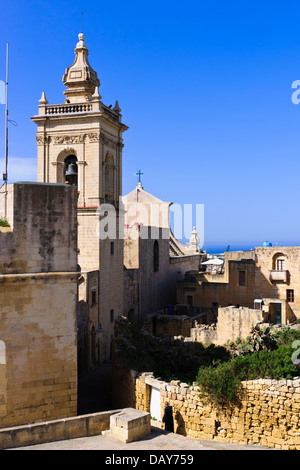 Die Kathedrale Mariä Himmelfahrt in der alten Zitadelle von Victoria (Rabat), Gozo, Malta. Stockfoto