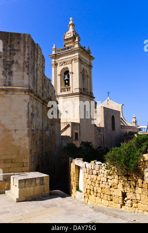 Die Kathedrale Mariä Himmelfahrt in der alten Zitadelle von Victoria (Rabat), Gozo, Malta. Stockfoto