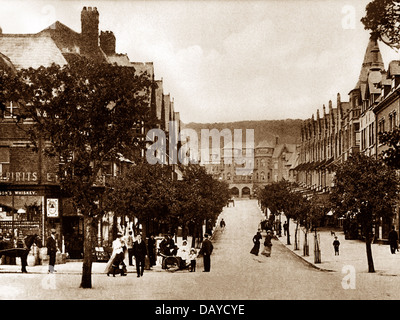 Colwyn Bay Station Road frühen 1900er Jahren Stockfoto