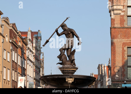 Neptunbrunnen in Danzig, Polen Stockfoto