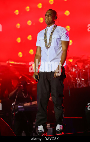 Jay-Z führt am Tag2 des Yahoo! Wireless Festival 2013 im Queen Elizabeth Olympic Park am 13. Juli 2013 Stockfoto