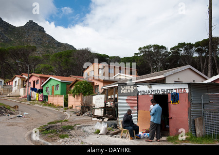Gehäuse in Imizamo Yethu Township, Hout Bay, Kapstadt, Südafrika Stockfoto