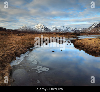 Man Na Stainge und schwarz auf Rannoch Moor in den Highlands von Schottland zu montieren Stockfoto