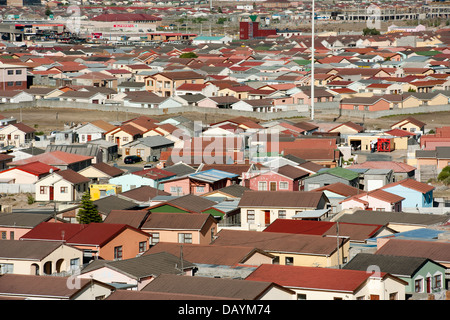 Blick über Khayelitsha, dem größten Township in Südafrika, Cape Town, Südafrika Stockfoto