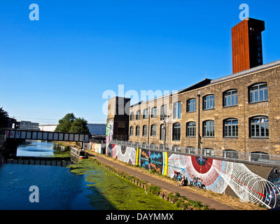 Lee Flussschifffahrt in Hackney Wick, East London, England, Vereinigtes Königreich Stockfoto