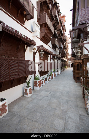 Innenhof des Museums der Stadt Al-Tayibat für internationale Zivilisation, Jeddah, Saudi Arabien Stockfoto