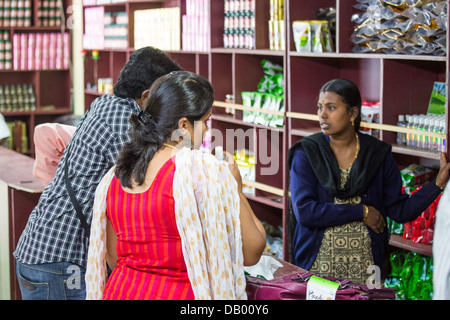 Tee-Plantage Fabrik Tour Shop, Sienna, Indien Stockfoto