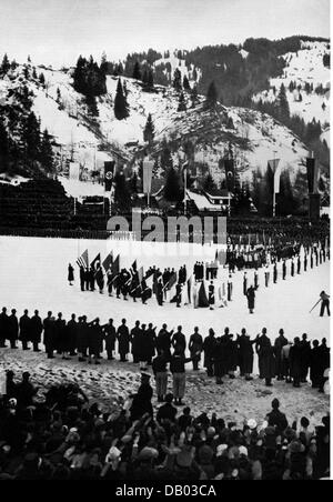 Sport, Olympische Spiele, Garmisch-Partenkirchen 6.2.- 16.2.1936, Zusatz-Rechteklärung-nicht möglich Stockfoto