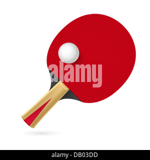 Schläger für das Tischtennis spielen. Abbildung auf weißem Hintergrund Stockfoto