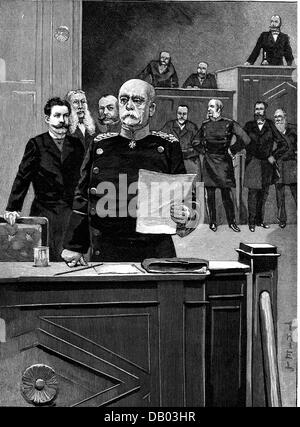 Politik, parlament, Deutschland, Reichstag, Holzkanzler Otto von Bismarck des Kaisers Botschaft, Holzstich nach Zeichnung von Ewald Thiel, Berlin, 1886, Zusatzrechte-Freiereinräumungen-nicht vorhanden Stockfoto