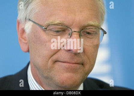 CEO von Vattenfall Lars G. Josefsson spricht auf einer Pressekonferenz in Berlin, Deutschland, 18. Juli 2007. Josefsson kommentiert die Mißstände in Vattenfall betriebenen deutschen Kernkraftwerken Kruemmel und Brunsbüttel und den Rücktritt angeboten von Vattenfall Europe CEO Klaus Rauscher. Foto: Peer Grimm Stockfoto